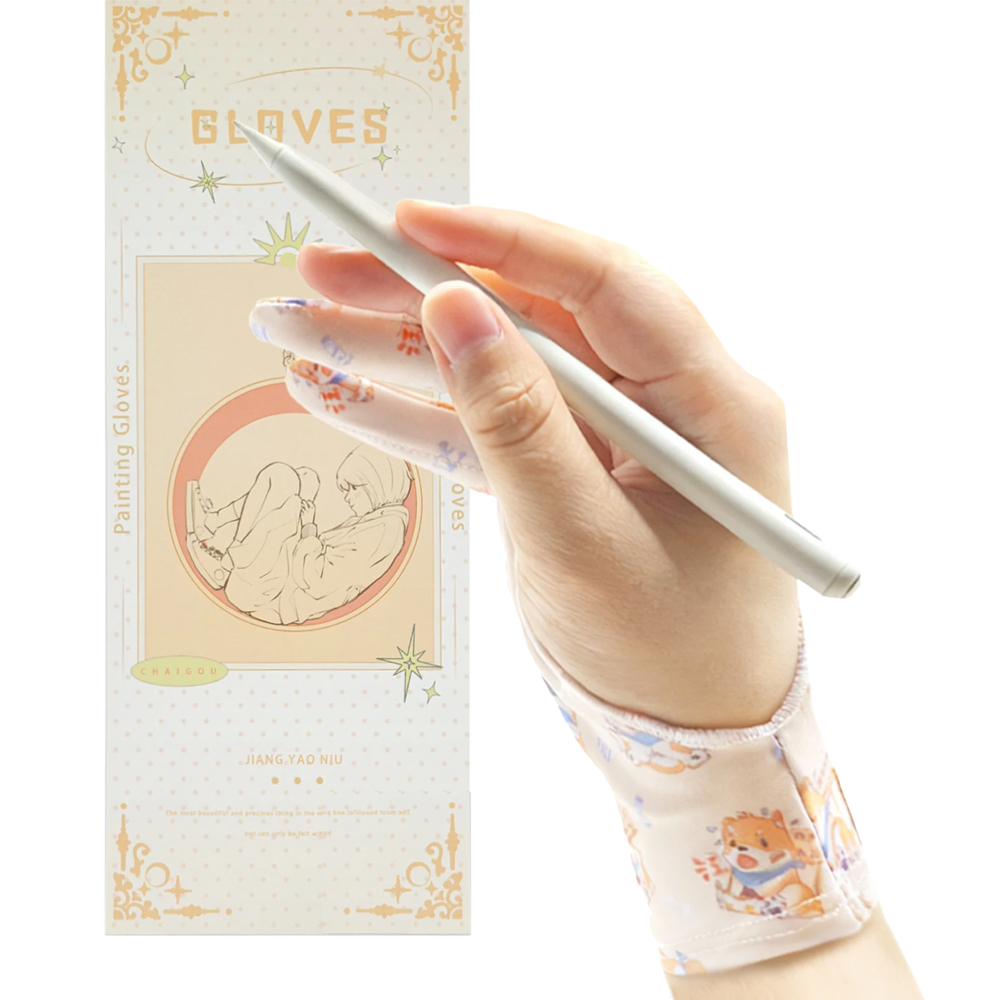 Graphic Tablet Accessories - ถุงมือกันลื่นสามชั้นสำหรับไอแพด/แท็บเล็ตวาดภาพกราฟิก HUION /WACOM/XP-PEN, ถุงมือวาดภาพสำหรับการร่างภาพวาดศิลปะนักเรียน