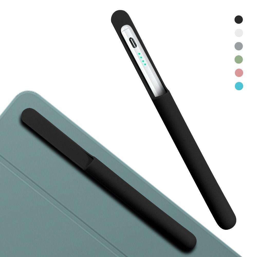 Tablet Accessories For Kids - ที่ใส่ดินสอซิลิโคนแบบใหม่ ติดด้วยตัวเองได้ ยืดหยุ่น ใช้กับแท็บเล็ตได้ ป้องกันการสูญหาย คลิปหนีบปากกาสีพื้น