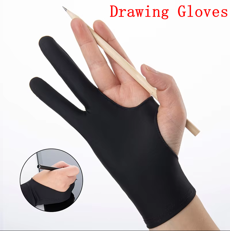 Graphic Tablet Accessories - สองนิ้ว Anti-fouling วาดถุงมือสําหรับศิลปินวาดดินสอกราฟิกแท็บเล็ตปากกาปาล์มปฏิเสธถุงมือสําหรับ iPad และ Android