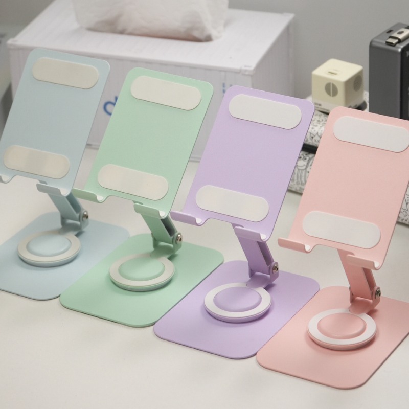 Tablet Accessories For Kids - ขาตั้งโทรศัพท์โลหะโดปามีนแบบตั้งโต๊ะแบบพับได้และหมุนได้เหมาะสำหรับการถ่ายทอดสดและการใช้งานในสำนักงาน