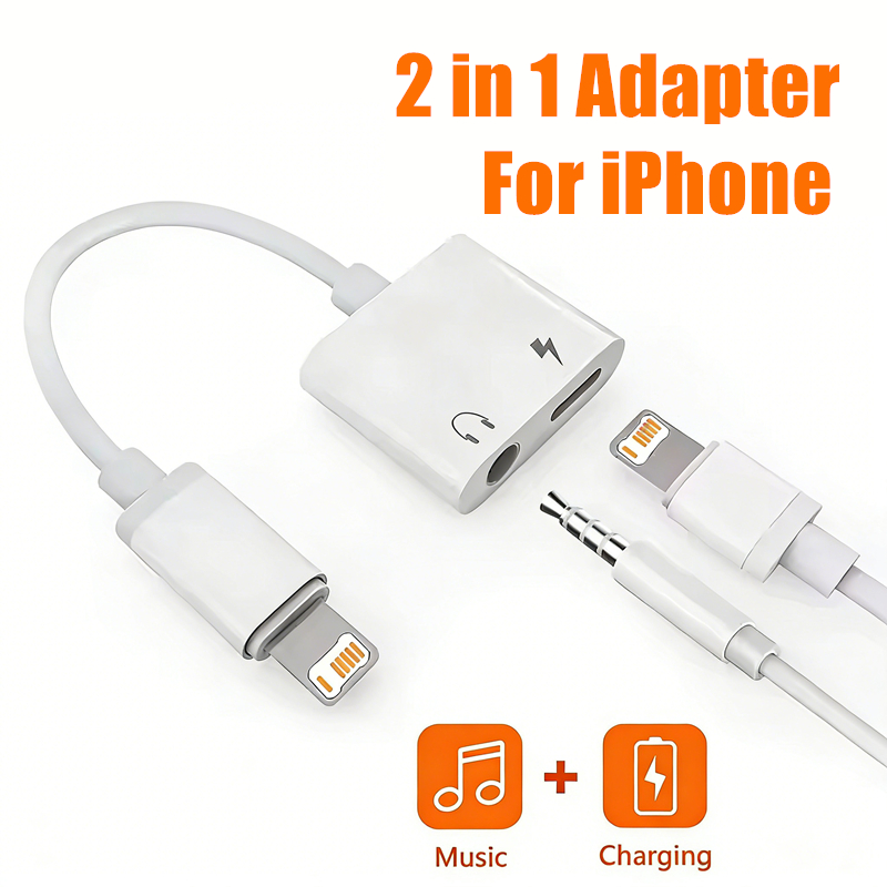 Wired Earphone Lightning - อะแดปเตอร์แปลงเสียงและชาร์จ 2 in 1 สำหรับ iOS