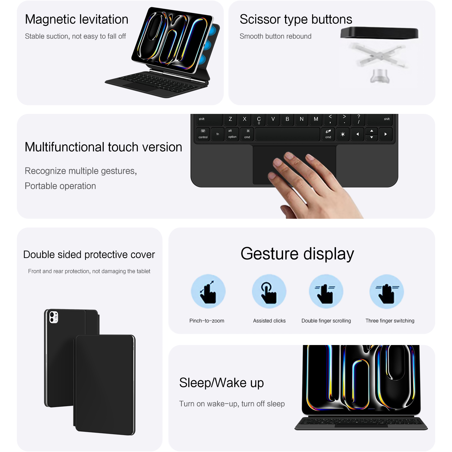 AJIUYU Magic Keyboard Folioสํา - Ipad Cover Folio บทวิจารณ์และราคา
