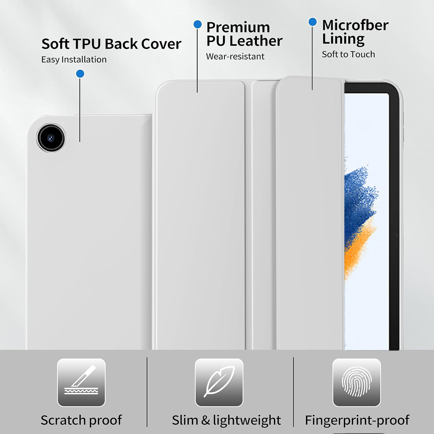 เคสแบบพับสามตอนสำหรับซัมซุงกาแ - Vortex Tablet Accessories บทวิจารณ์และราคา